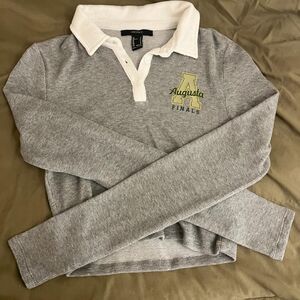 Forever-21 Women's Baseball Grey Crop-top